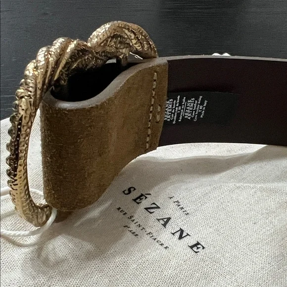 NWT Sézane Elegant Taupe Leather Belt display picture 1